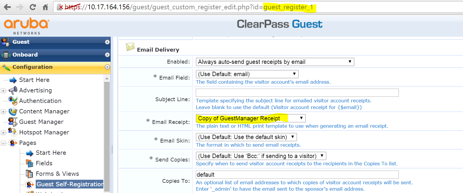 change ssid name in guest manager receipt airheads community aruba address format